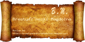 Brestyánszki Magdolna névjegykártya